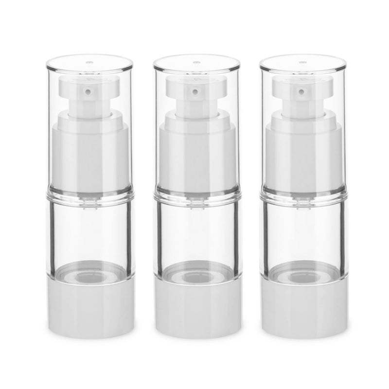 IFDGCTK 0.5OZ/15ML Clear Airless Pump Bottles  Lotion Dispenser Travel with Pump  Vacuum Plastic Travel Size Lotion Bottle for Foundation  Creams  Cosmetic(3 Pack) - Image 1